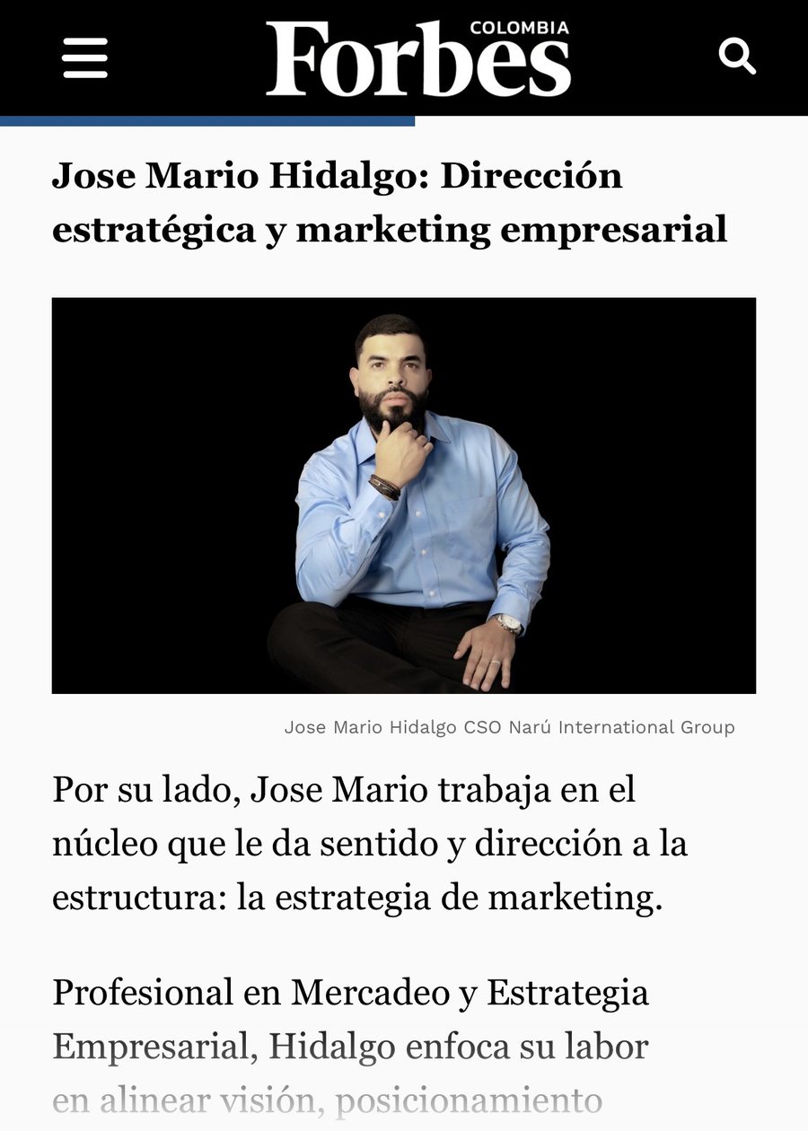 Artículo de Forbes Colombia: Jose Mario Hidalgo, dirección estratégica y marketing empresarial