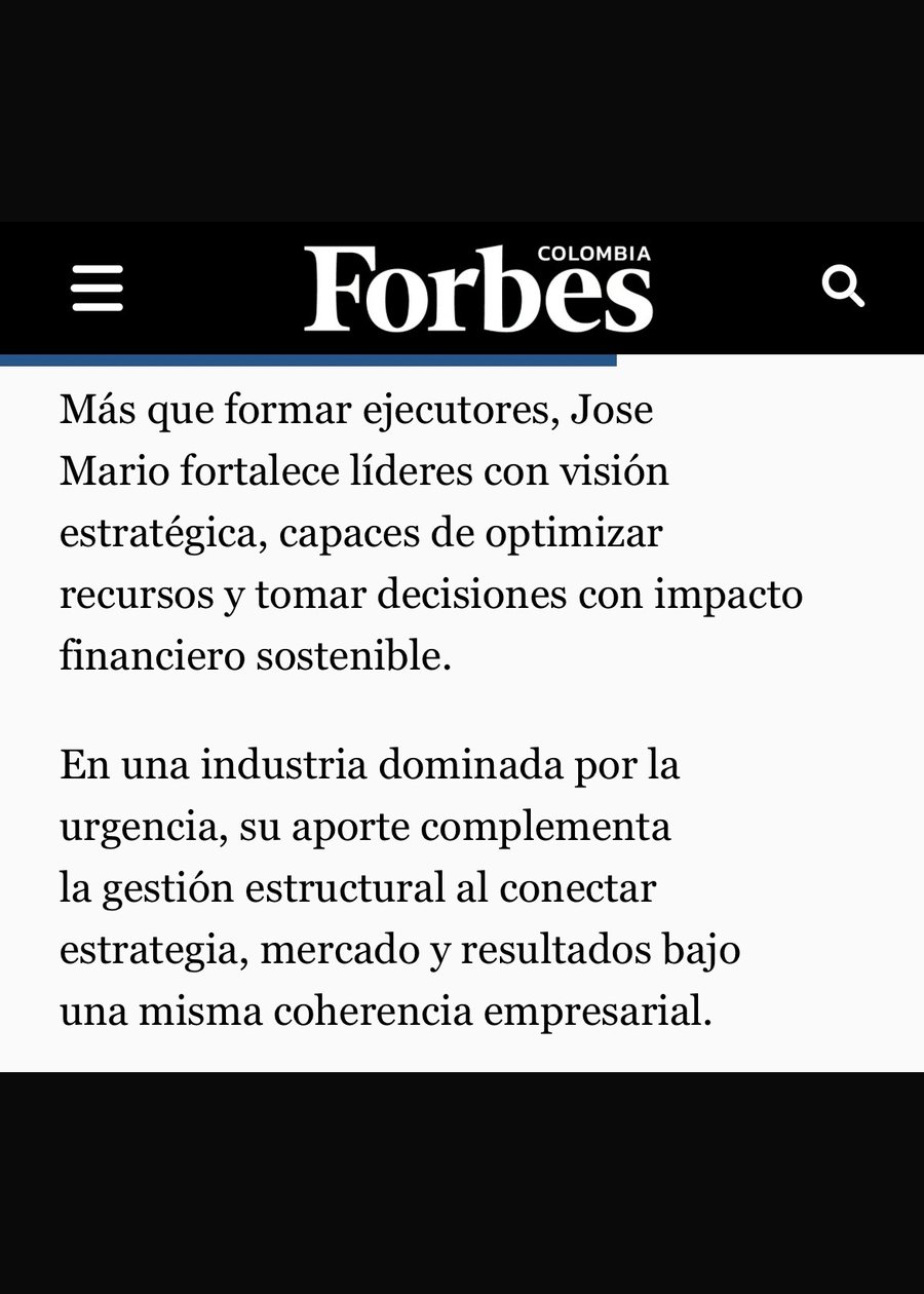 Fragmento del artículo de Forbes Colombia sobre Jose Mario Hidalgo